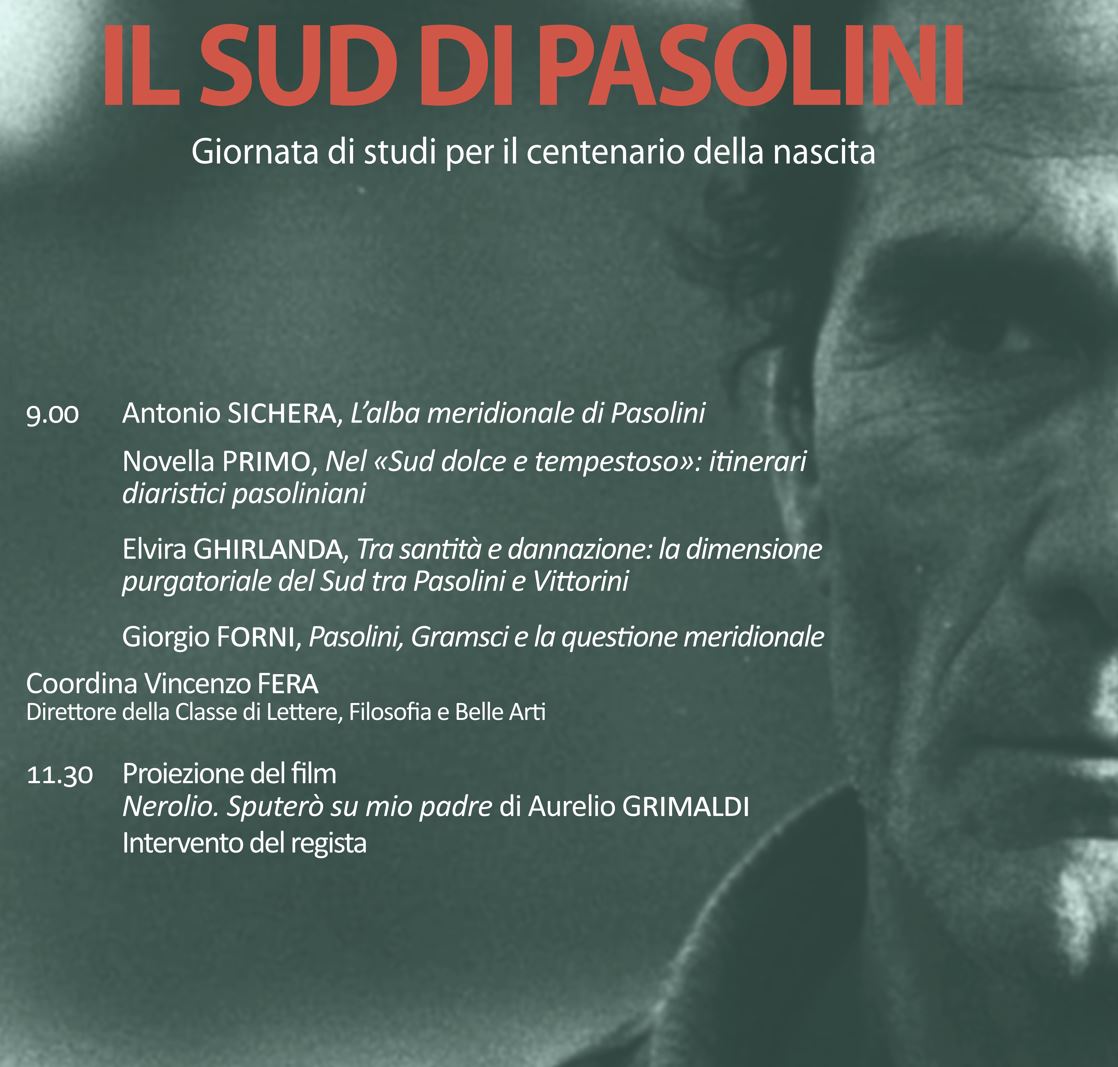 Giornata di studi &quot;Il Sud di Pasolini&quot;